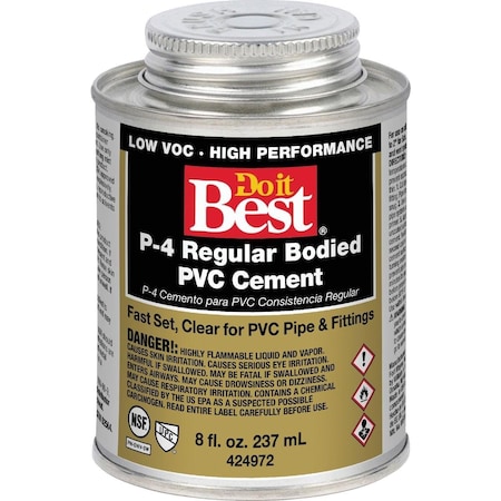 All-Source 8 Oz. Regular Bodied Clear PVC Cement 018117-24